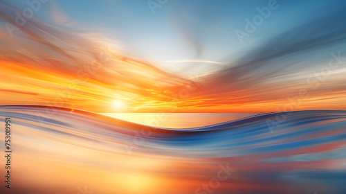 Vibrant Ocean Sunset  Captivating Motion and Colors for presentation  background  wallpaper  texture