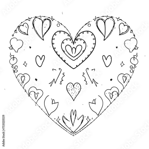 Hand drawn beautiful vector heart (ID: 753020539)