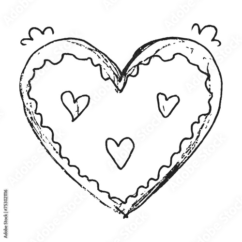 Hand drawn beautiful vector heart (ID: 753021116)