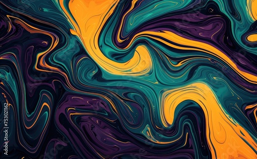 Vibrant Abstract Swirls in Fluid Art Style
