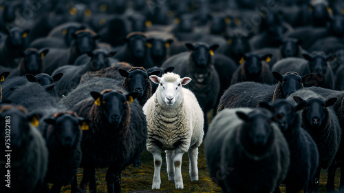 Oveja blanca entre ovejas negras © VicPhoto