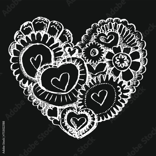 Hand drawn beautiful vector heart (ID: 753022188)