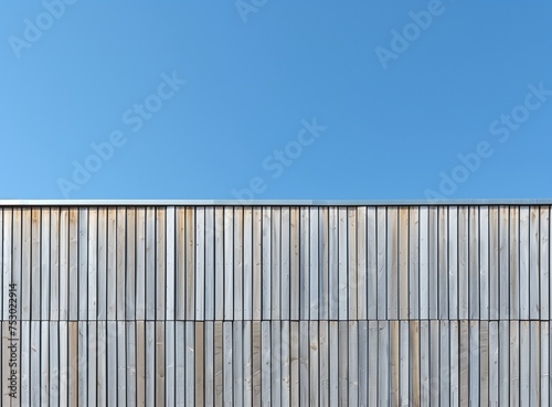 Wallpaper Mural Modern wooden facade with flat roof. city architecture concept Torontodigital.ca