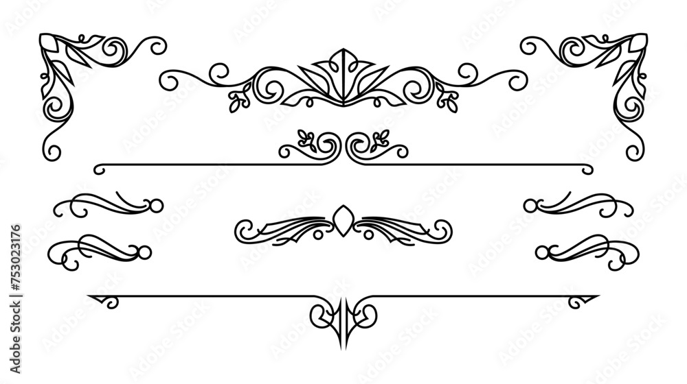 Floral Badge Ornament Collection Vector