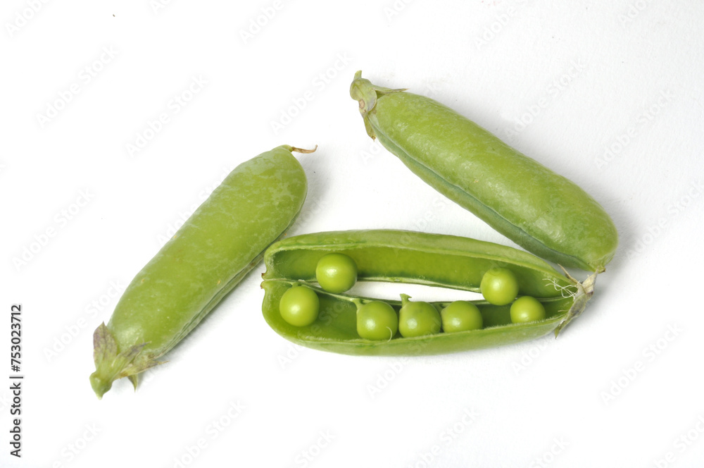 Peas on a white background