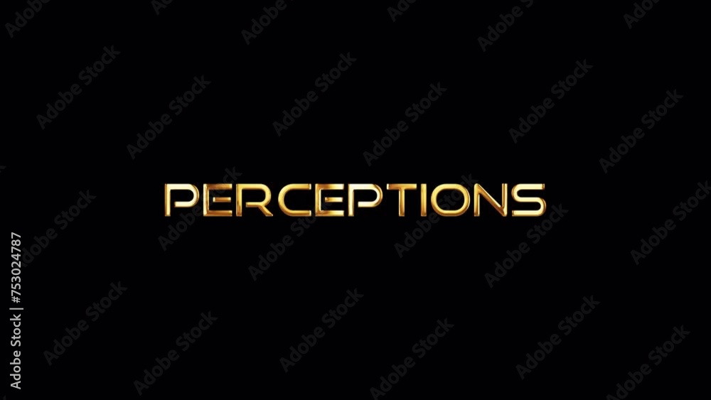 Loop Perceptions gold text shine loop light motion cinematic title on black abstract background. promote advertising concept isolate using QuickTime Alpha Channel proress 444 Loop Perceptions gold text shine loop light motion cinematic title on black abstract background. promote advertising concept isolate using QuickTime Alpha Channel proress 444