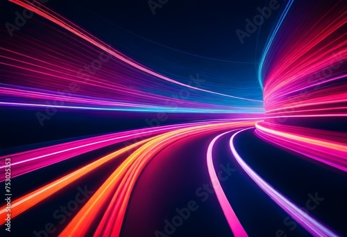 A Mesmerizing Abstract Multicolor Visualization Neon Light Tunnel Background