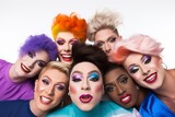 Drag queens LGBT LGBTQ non-binary people smiling portrait