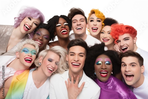 Drag queens LGBT LGBTQ non-binary people smiling portrait