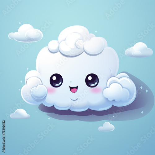 Cute Cloud Computing isolated background © Fareedoh