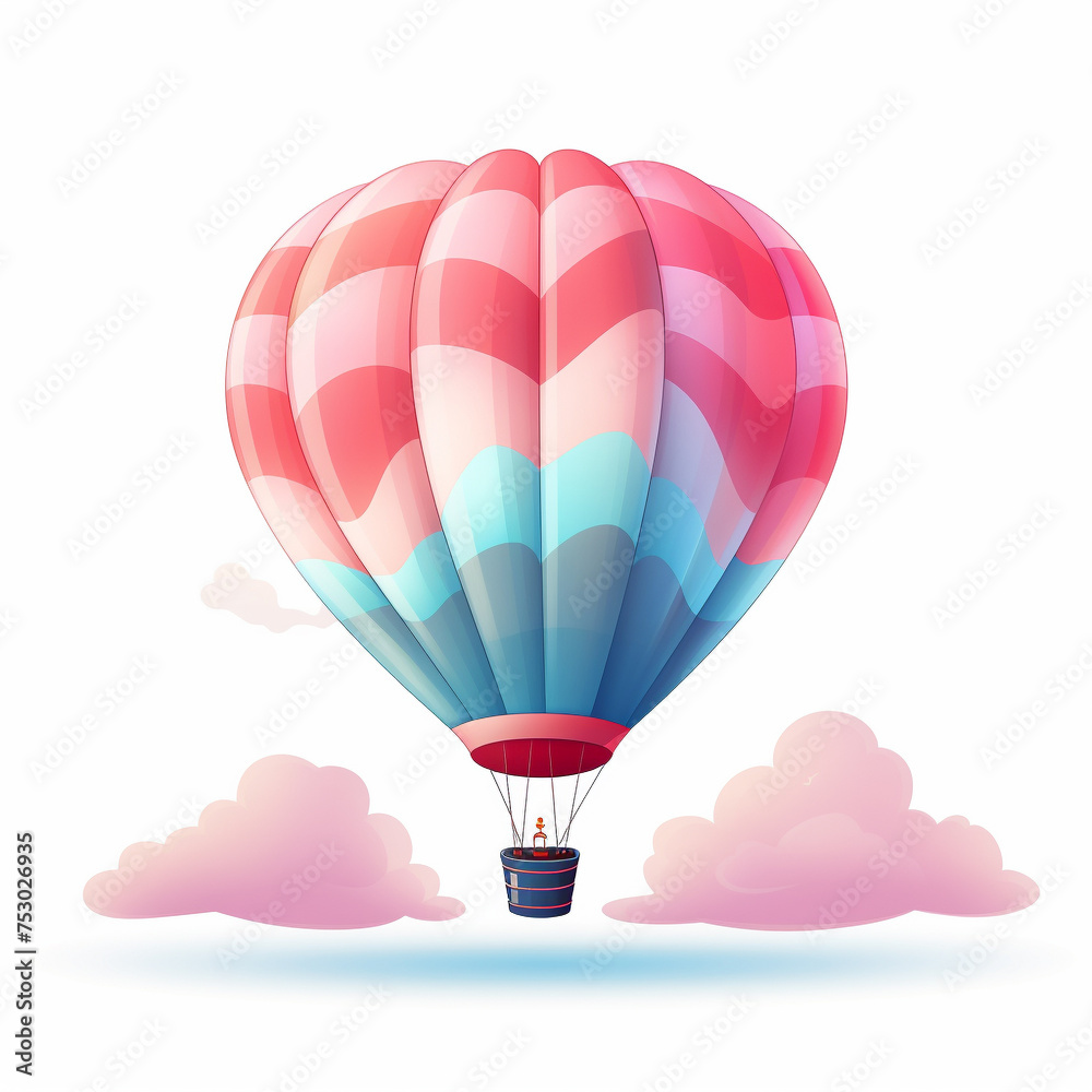 Fototapeta premium Cute Hot Air Balloon isolated background