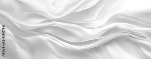 Elegant White Silk Fabric Flowing Texture