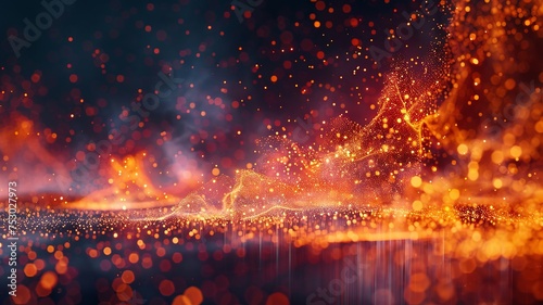 Abstract pixel eruption captures the vibrant chaos of a tech meltdown