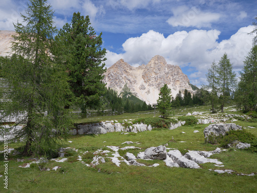 Scenery and Mountains in the Natural Park of Fanes-Senes-Braies in the italian Alps Mountains - Italy photo