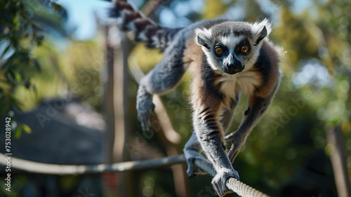 Treetop Acrobat: Lemur Balancing Act in the Canopy