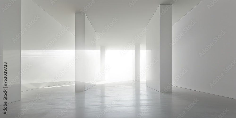 Fototapeta premium Spacious Modern Interior with Sunlight and Shadows