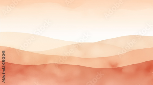 Watercolor landscape background in neutral tones depicting serene desert hills