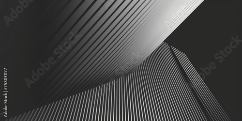 Obraz na płótnie A black and white photo of a building with a lot of lines w salonie