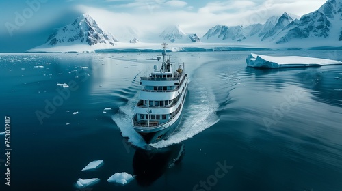 Cruise Ship in Icy Arctic Waters