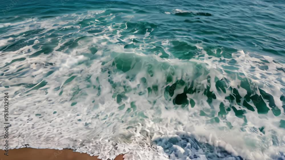 aerial view of flowing sea waves in the summer aerial view of flowing sea waves in the summer