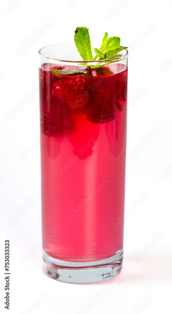 Raspberry drink in a glass Raspberry drink in a glass