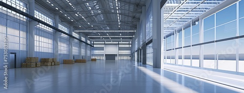 Spacious Modern Industrial Warehouse Interior
