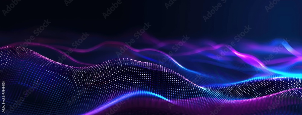 Abstract Digital Wave with Blue and Purple Lights Abstract Digital Wave with Blue and Purple Lights