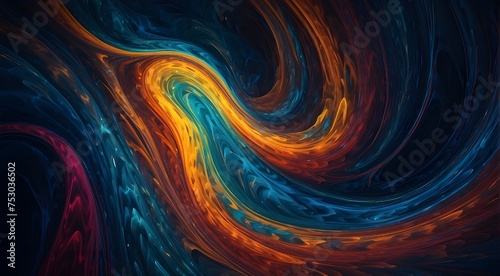An Enthralling Three-Dimensional Abstract Multicolored Visualization  A Bright Swirl of Universe Colors An abstract artwork featuring erratic wave patterns and haphazard bubbles that resemble splatter