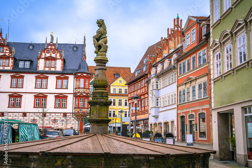 Historic town of Coburg main square Marktplatz view