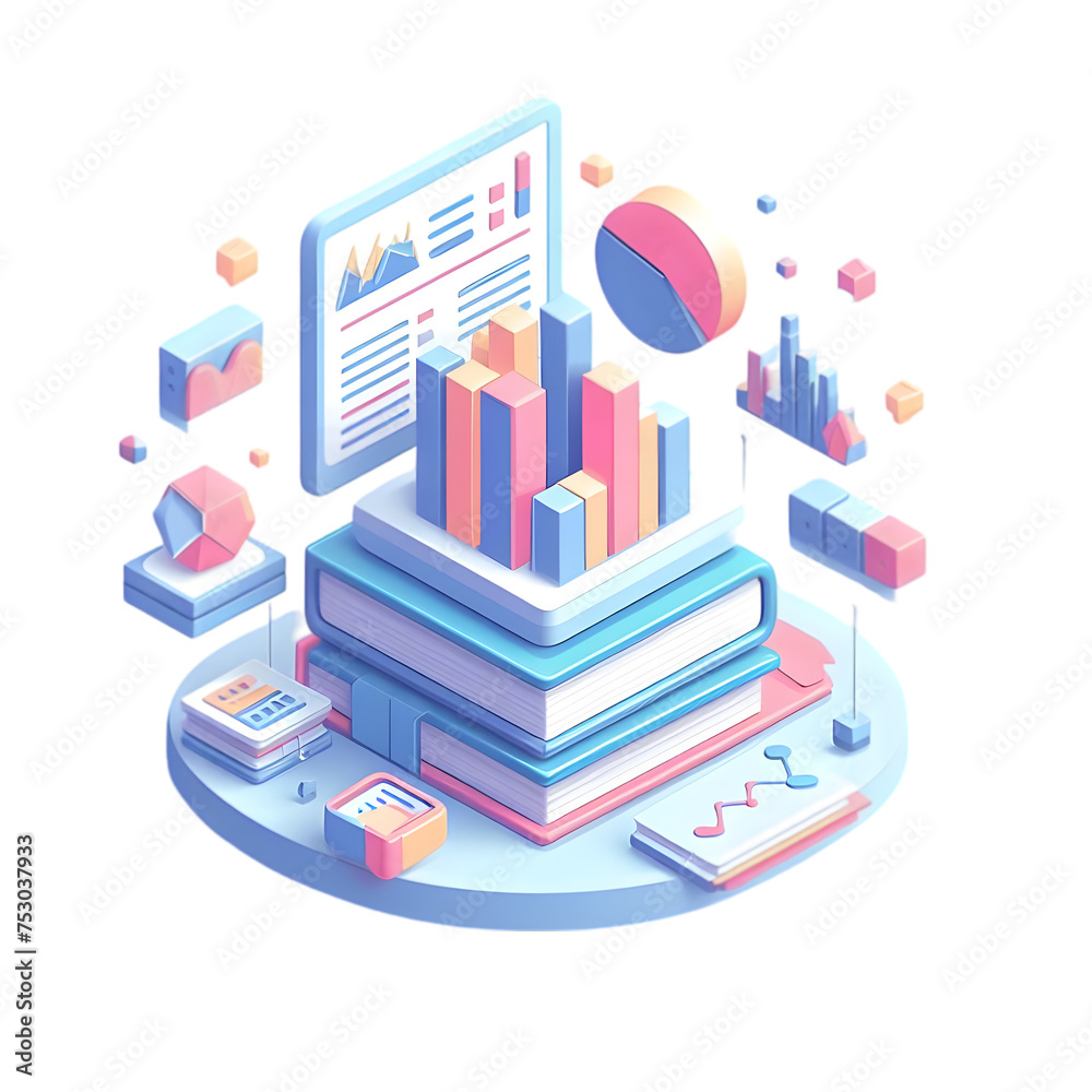 3d flat icon, minimal cute style, pastel tone , Big Data Analytics Transforming Decision-Making Processes 3d flat icon, minimal cute style, pastel tone , Big Data Analytics Transforming Decision-Making Processes