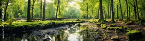 Carbon credit verification app lush woodlands serene