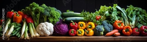Lowcarbon food market organic produce vibrant colors photo