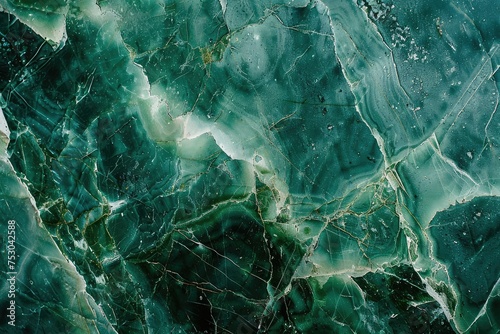 Close-up of luxurious emerald green marble texture with delicate veins, perfect for elegant interior decor. High-end, opulent design for sophisticated architecture and upscale home decor