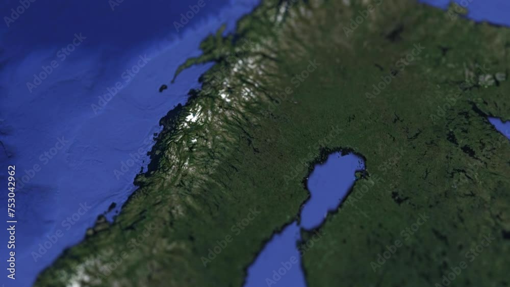 Physical Map Of Scandinavia, Slider Shot