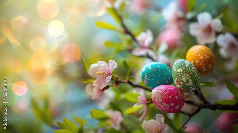Ester background with colorful easter eggs Ester background with colorful easter eggs