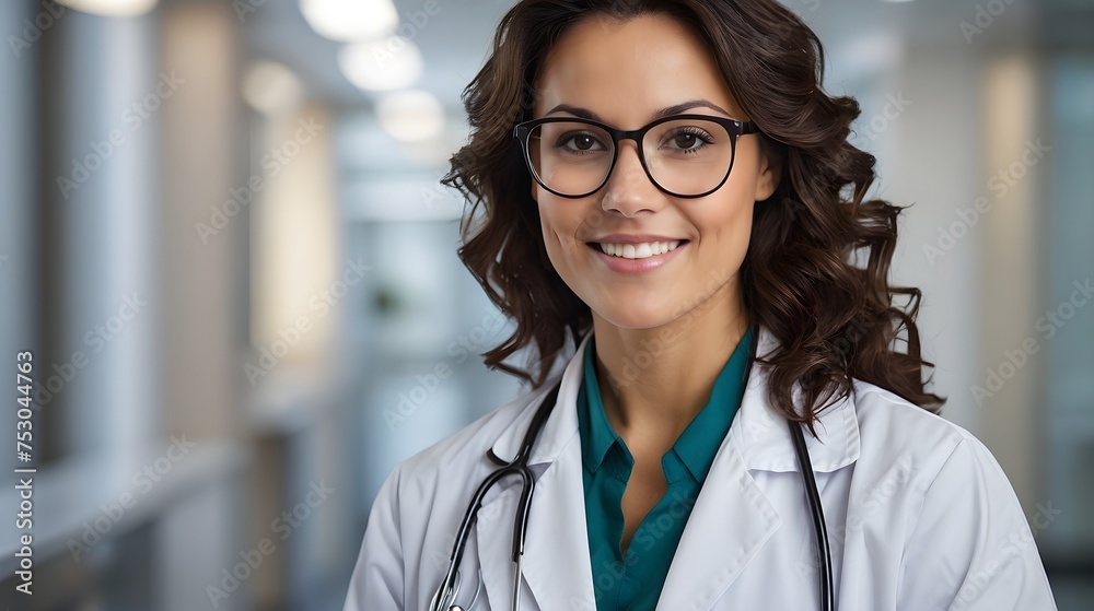 Female physician with spectacles