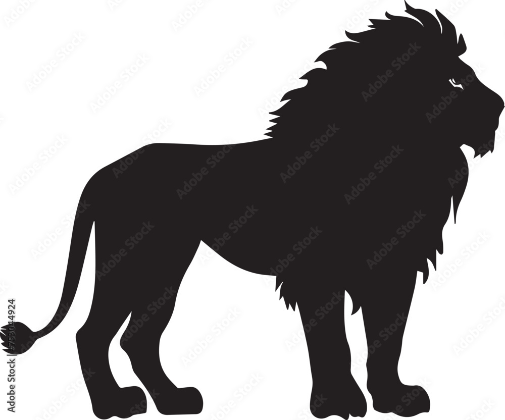 Lion silhouette vector isolated on white background