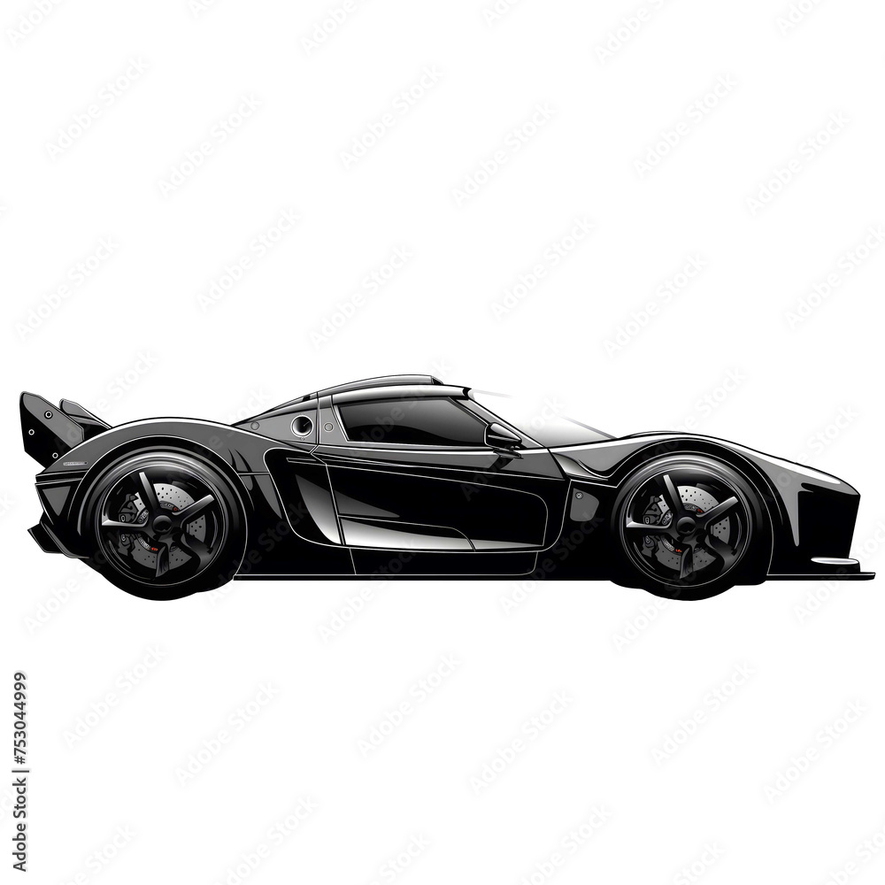 Black car vector icon isolated on a white background.