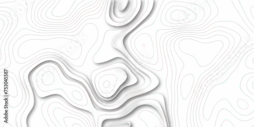 Modern 3d render, abstract white paper background. abstract blank detailed topographic contour map subtle white vector background. Map mockup infographics. Wavy backdrop. Cardboard.