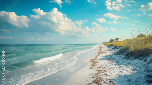 Serene Florida seascape with a tranquil beach and clear skies
