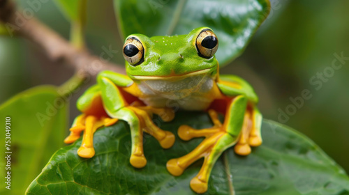 Tree frog found in wildlife: either dumpy or White's. © Santy Hong