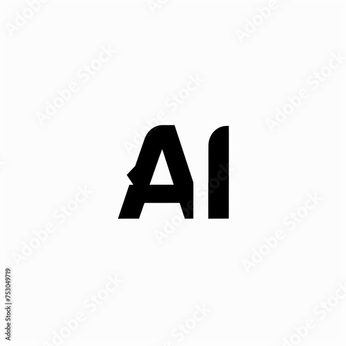 Free Download Minimalist AI Typography Symbolizing Artificial Intelligence and Digital Innovation, text saying AI, black font on a white background - GFXLoad
