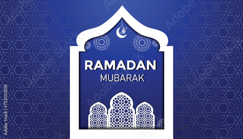 Ramadan Kareem Islamic design with traditional lantern for Islamic greeting background