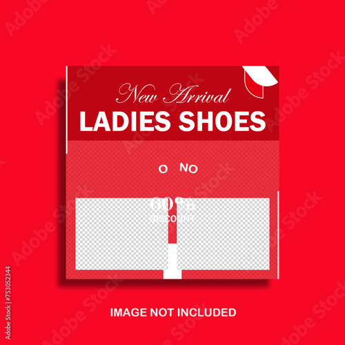 Ladies shoes fashion sale Instagram post Banner template, Fashion Sale Minimal Square Banner Template Vector