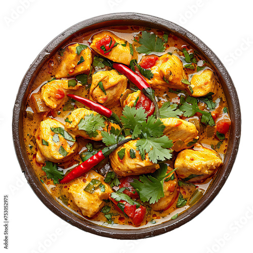 chicken curry isolated on transparent background, element for design