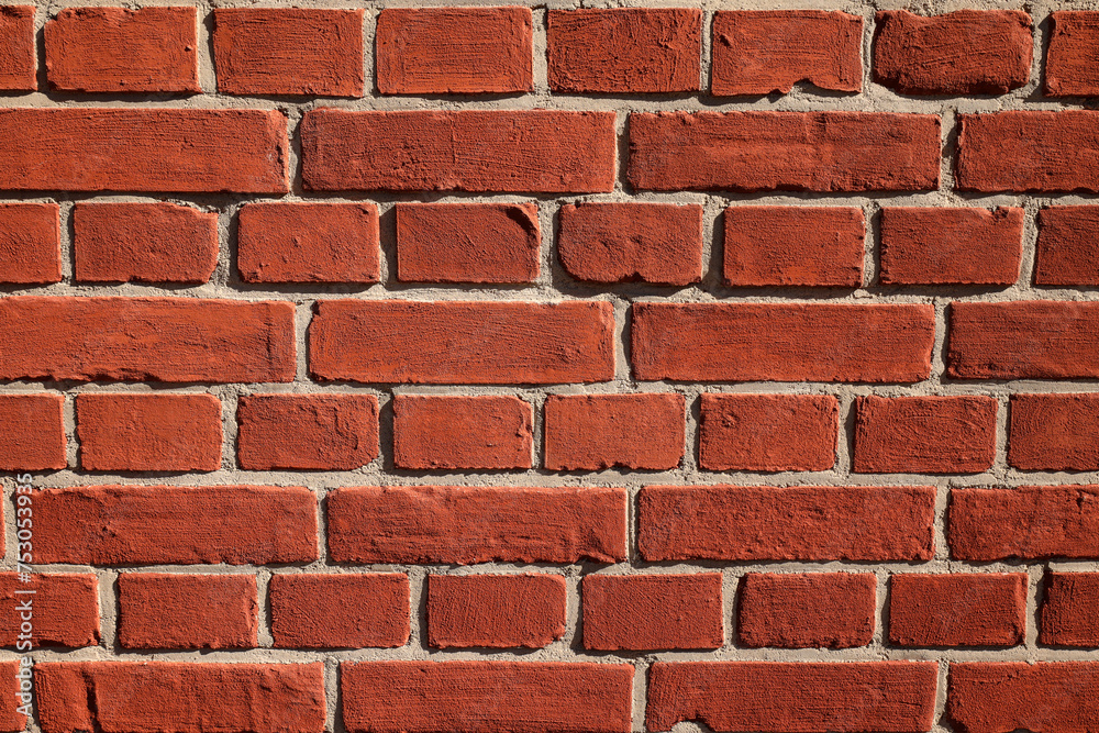 Fototapeta premium Struktura tło ściana czerwona cegła vintage Old red brick wall stara czerwona cegłą
