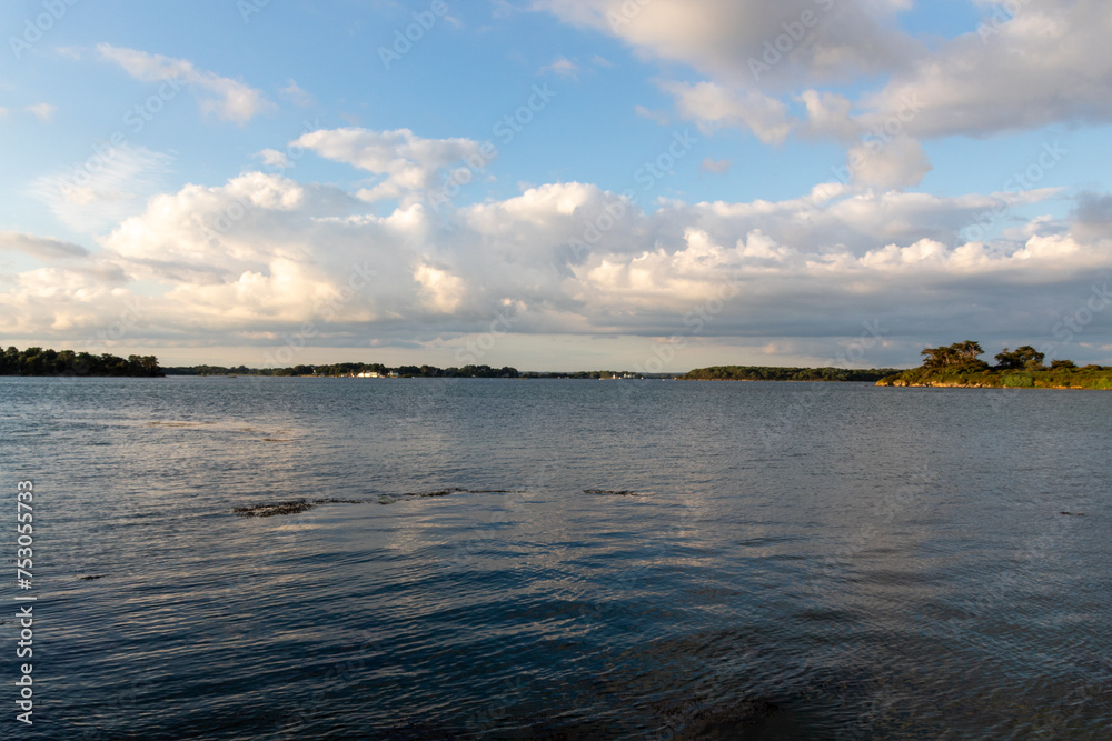 sunset over the river