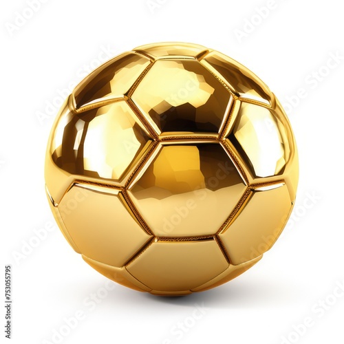 gold football ball white, reflection on the ball