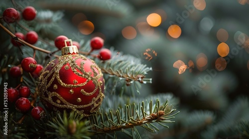  Christmas Wallpaper Background with Decorative Elements - GENERATIVE AI
