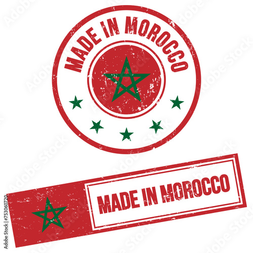 Made in Morocco Stamp Sign Grunge Style
